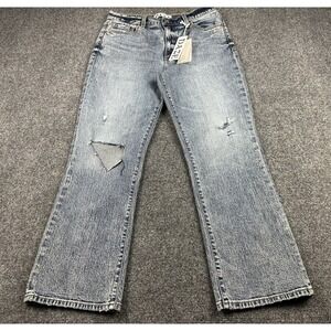 Daze Deep Dive Jeans Women's Sz 30X25 Shy Girl Light Blue Distressed Stretch